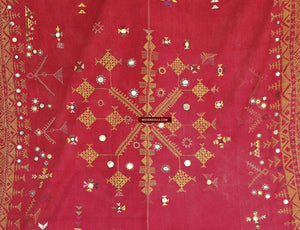 756 Shekhawati Bishnoi Shawl Rajasthan Textile Art-WOVENSOULS-Antique-Vintage-Textiles-Art-Decor