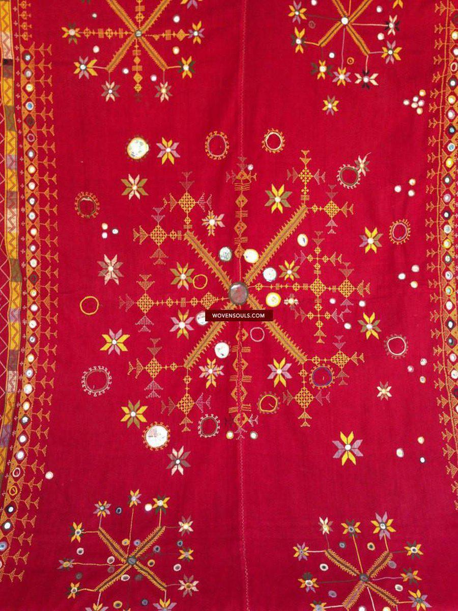 757 Bridal Shekhawati Bishnoi Shawl Rajasthan Textile Art - SOLD-WOVENSOULS-Antique-Vintage-Textiles-Art-Decor