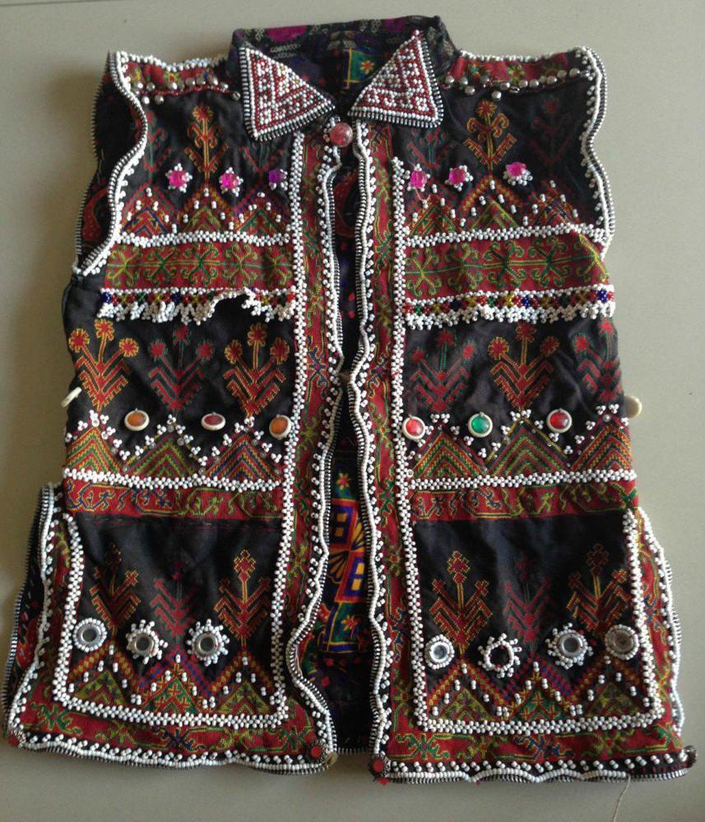 767 Old Kohistan Embroidered Vest for Child-WOVENSOULS-Antique-Vintage-Textiles-Art-Decor