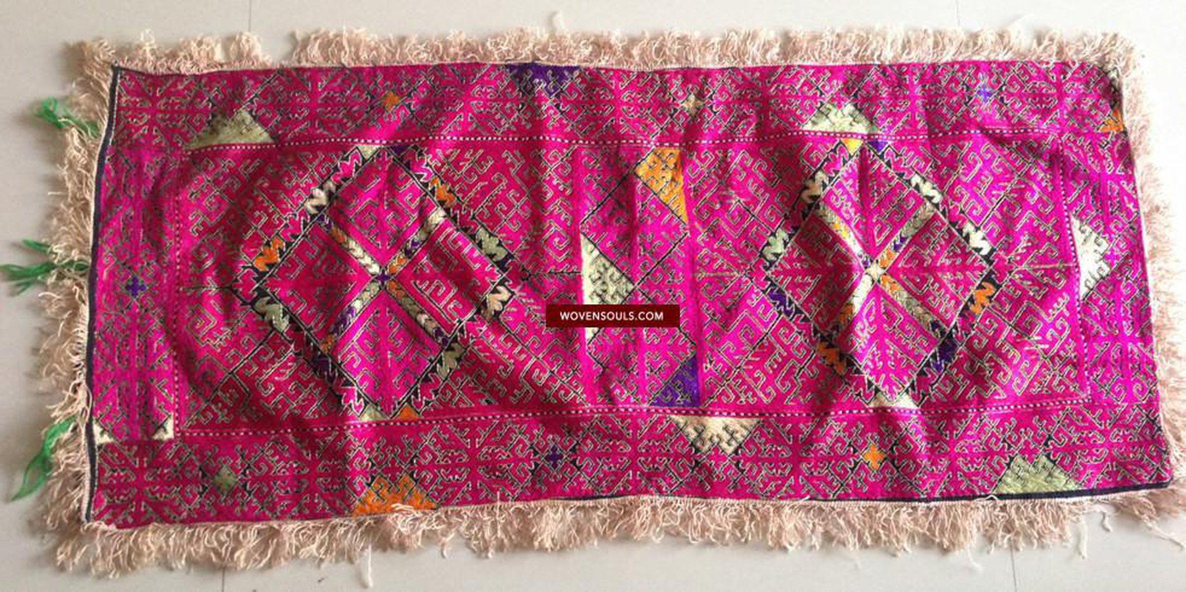 769 SwatValley Bolster Case Embroidery Textile-WOVENSOULS-Antique-Vintage-Textiles-Art-Decor