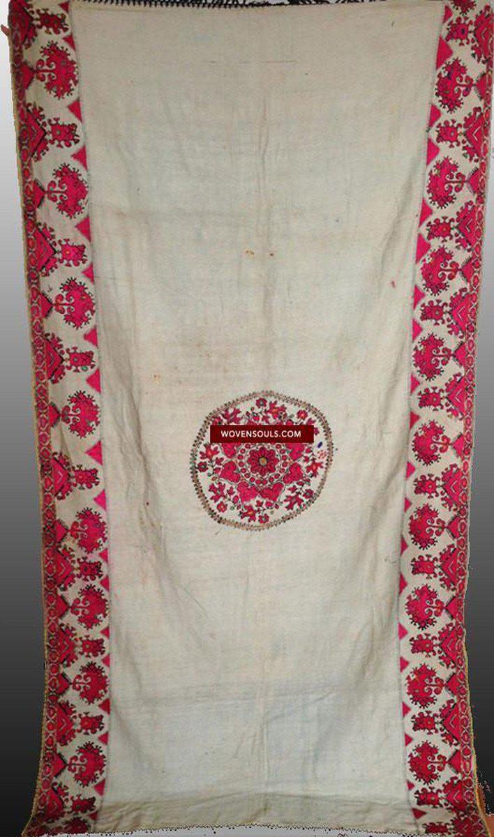 772 Rare Antique Swat Textile Art - Print + Embroidery shawl-WOVENSOULS-Antique-Vintage-Textiles-Art-Decor