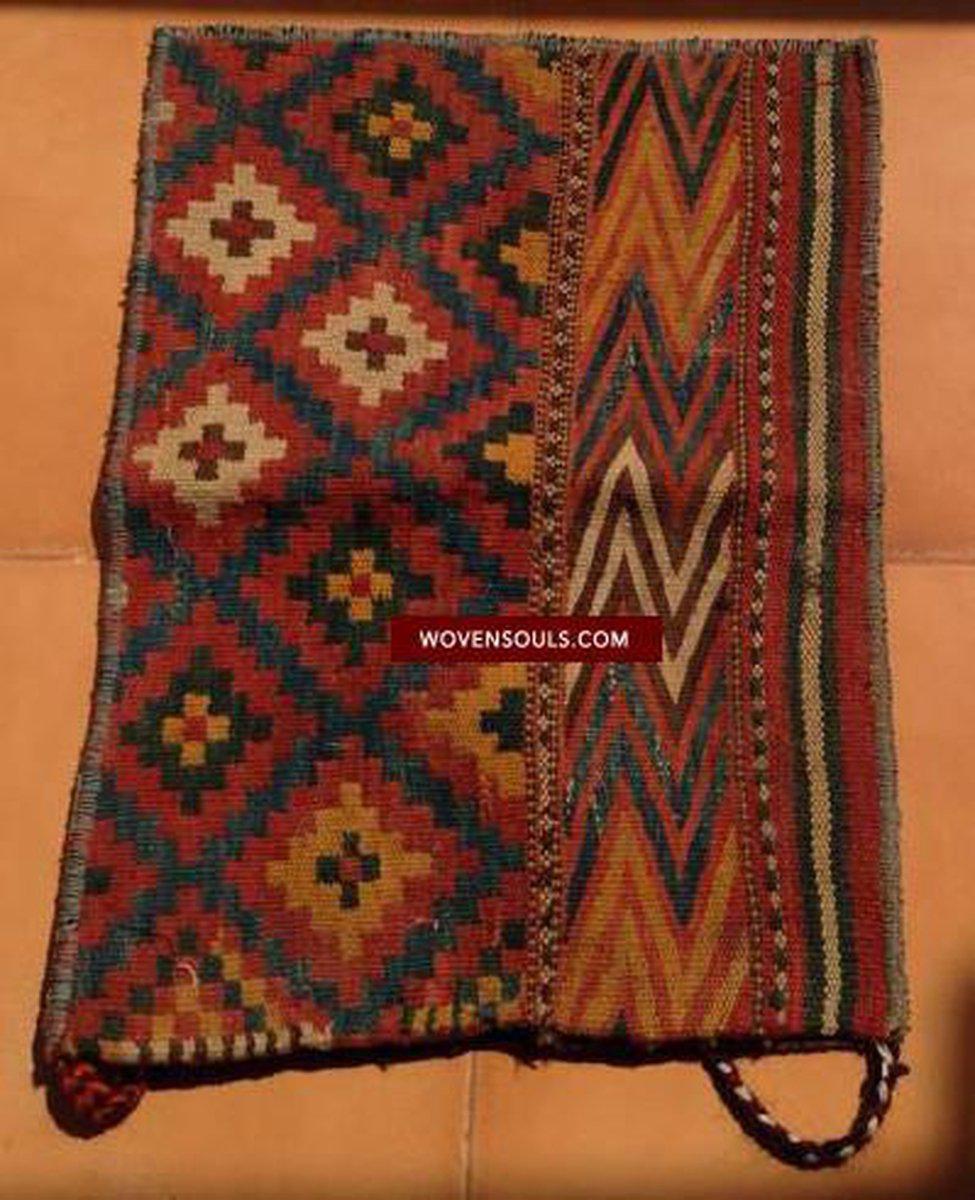 776 Complete Antique Afghan Tartari Kilim Bag-WOVENSOULS-Antique-Vintage-Textiles-Art-Decor