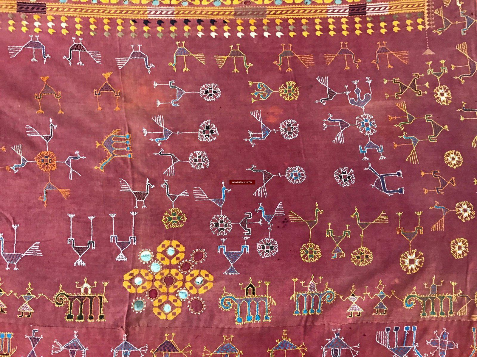 777 SOLD Shekhawati Bishnoi Shawl Rajasthan Textile-WOVENSOULS-Antique-Vintage-Textiles-Art-Decor