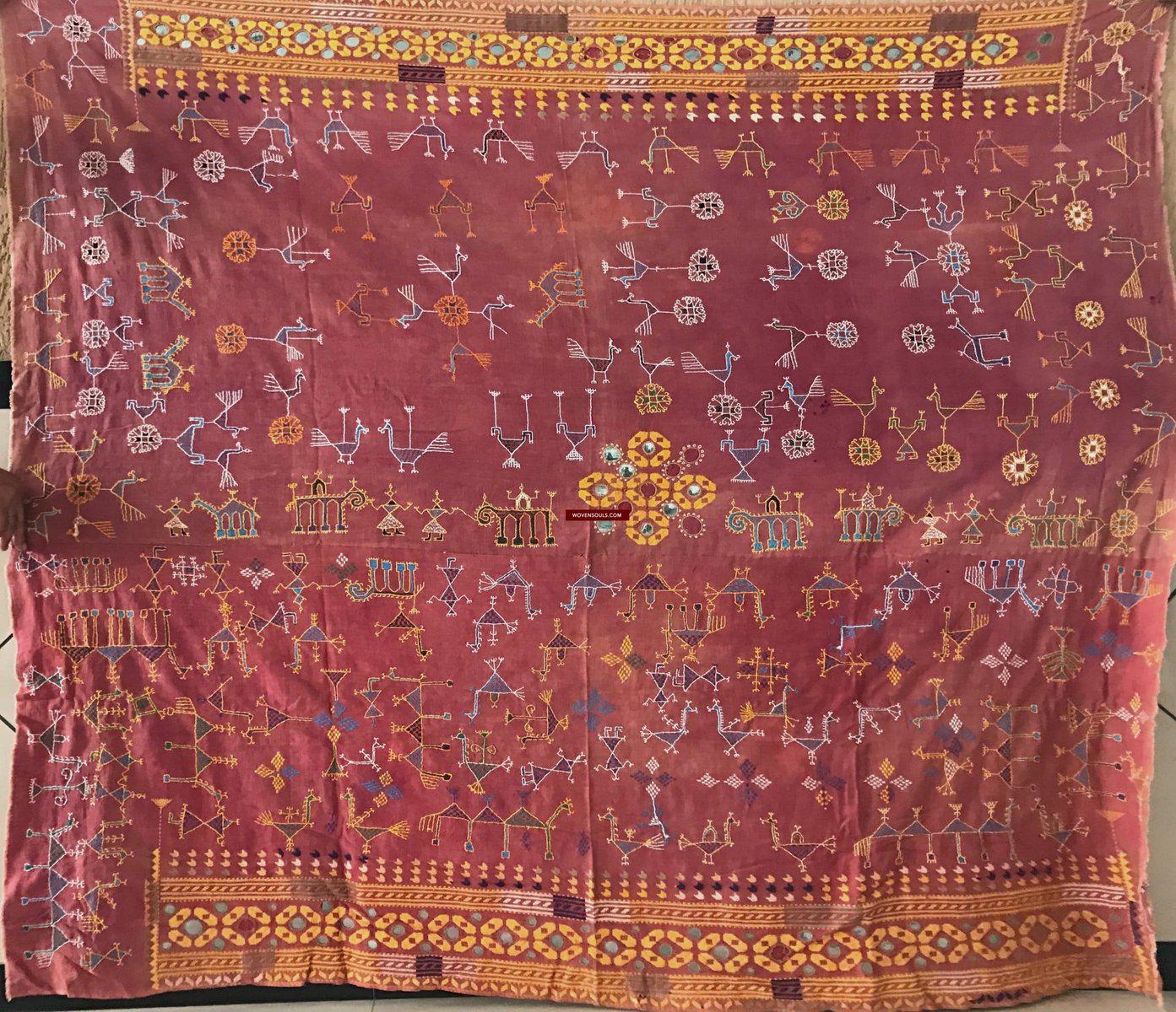 777 SOLD Shekhawati Bishnoi Shawl Rajasthan Textile-WOVENSOULS-Antique-Vintage-Textiles-Art-Decor