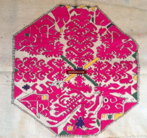 781 Old Swat Valley Wedding Shawl - Handspun cotton, handwoven, hand embroidered silk floss-WOVENSOULS-Antique-Vintage-Textiles-Art-Decor