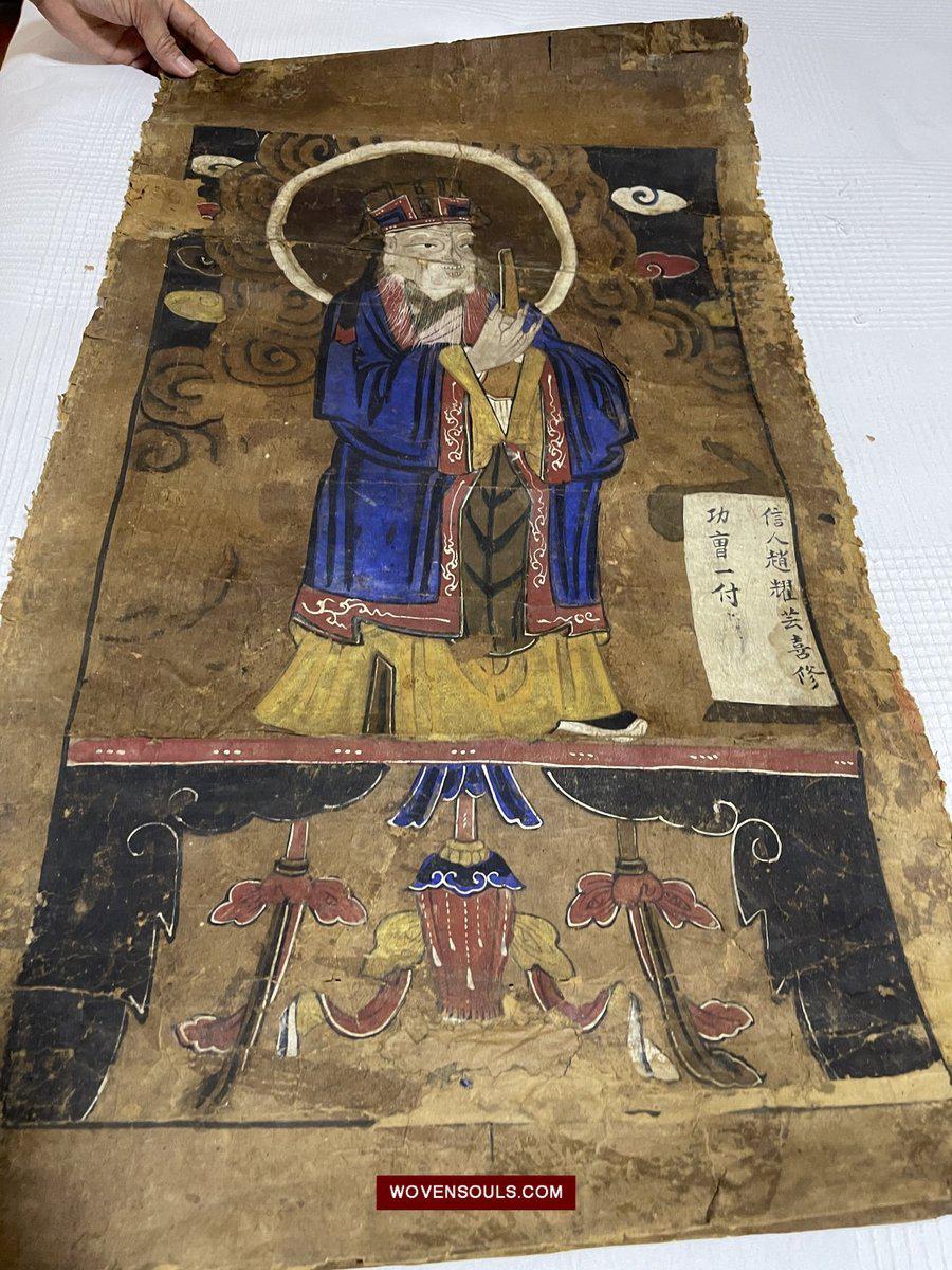 785 SOLD Antique Yao Ceremonial Ritual Paintings - Set of 6 works-WOVENSOULS-Antique-Vintage-Textiles-Art-Decor