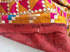 788 Rare Old Cowrie Shell Phulkari Bagh Textile with Blue-WOVENSOULS-Antique-Vintage-Textiles-Art-Decor