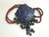 790 Multan Silver Enamel Blue Medallion Pendant - SOLD-WOVENSOULS-Antique-Vintage-Textiles-Art-Decor