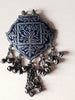 790 Multan Silver Enamel Blue Medallion Pendant - SOLD-WOVENSOULS-Antique-Vintage-Textiles-Art-Decor