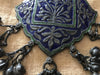 790 Multan Silver Enamel Blue Medallion Pendant - SOLD-WOVENSOULS-Antique-Vintage-Textiles-Art-Decor