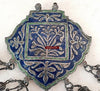 790 Multan Silver Enamel Blue Medallion Pendant - SOLD-WOVENSOULS-Antique-Vintage-Textiles-Art-Decor