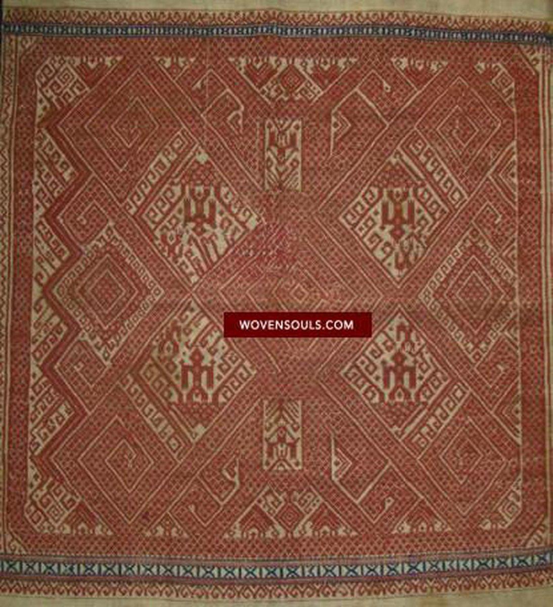 791 Superb Antique Sumatran Tampan Shipcloth textile art-WOVENSOULS-Antique-Vintage-Textiles-Art-Decor