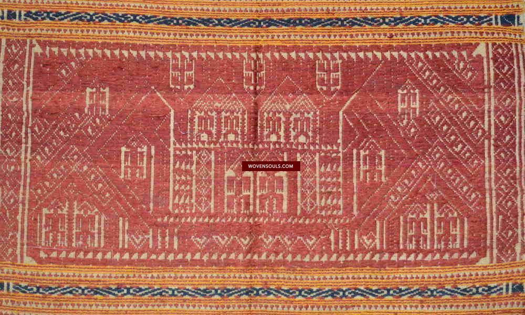 792 Antique Sumatran Tampan Ship Cloth with Silk Weaving-WOVENSOULS-Antique-Vintage-Textiles-Art-Decor