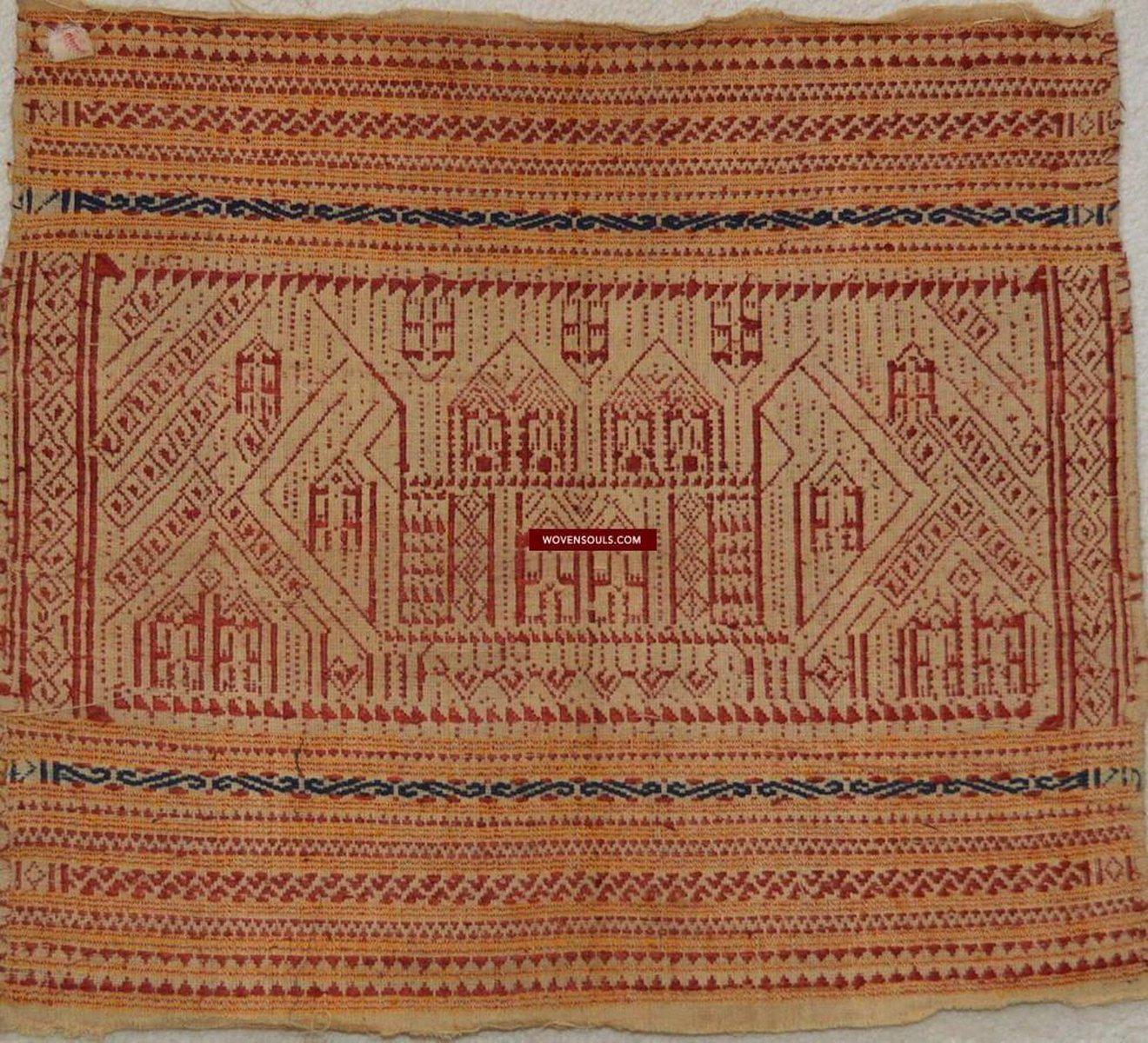 792 Antique Sumatran Tampan Ship Cloth with Silk Weaving-WOVENSOULS-Antique-Vintage-Textiles-Art-Decor