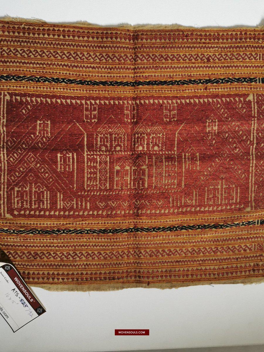 792 Antique Sumatran Tampan Ship Cloth with Silk Weaving-WOVENSOULS-Antique-Vintage-Textiles-Art-Decor