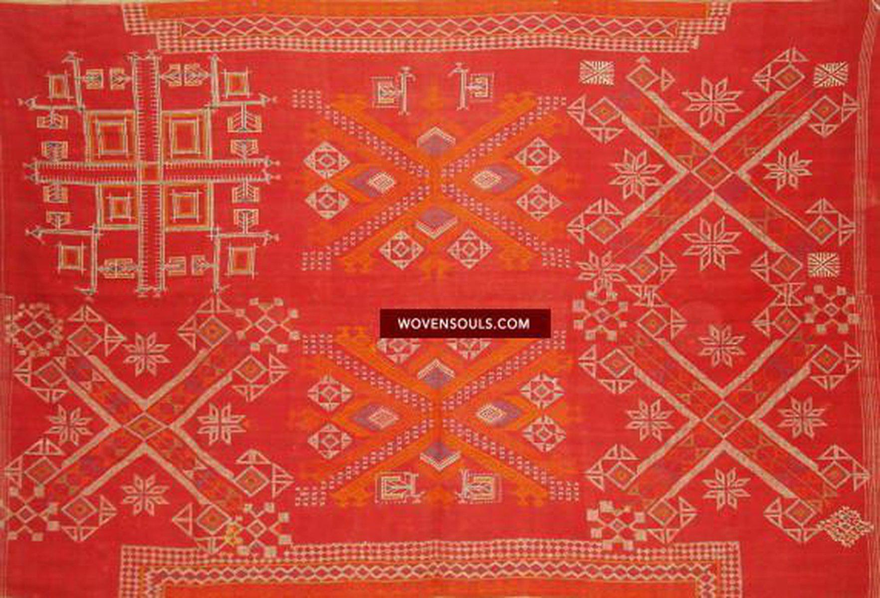 800 Shekhawati Bishnoi Shawl Rajasthan Textile Art-WOVENSOULS-Antique-Vintage-Textiles-Art-Decor