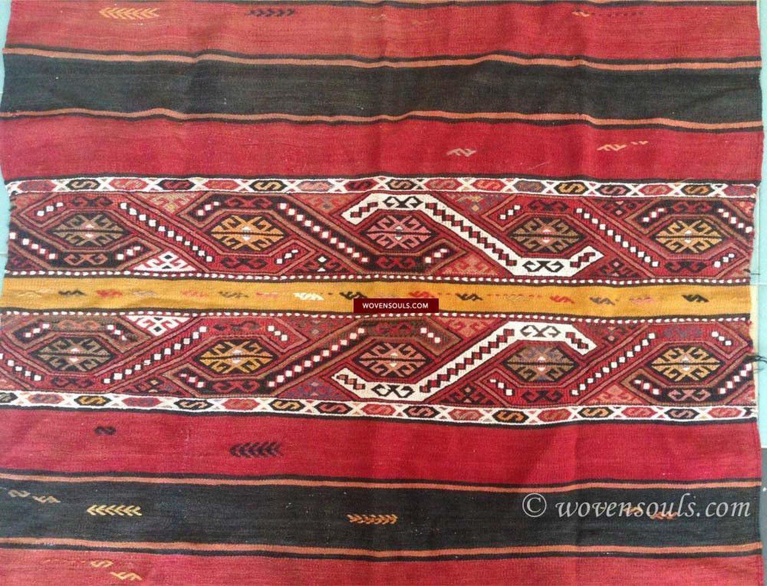 804 Old Anatolian Chuval - Striking Colors-WOVENSOULS-Antique-Vintage-Textiles-Art-Decor