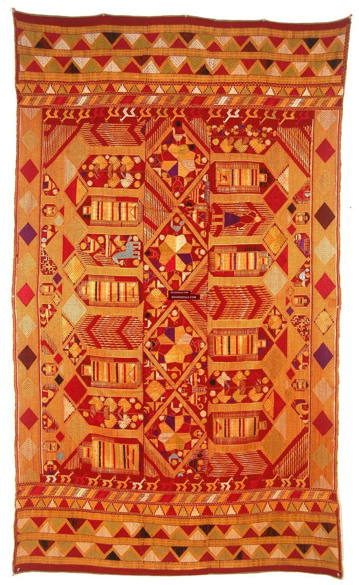 807 SOLD Darshan Dwar Phulkari Bagh textile-WOVENSOULS-Antique-Vintage-Textiles-Art-Decor