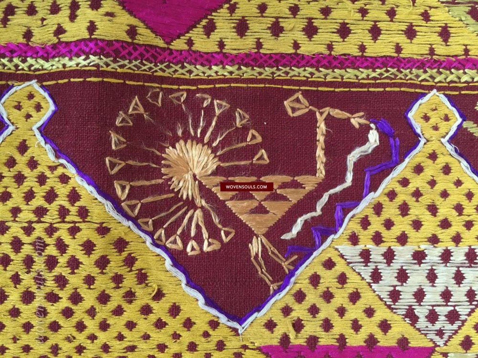 808 Antique Darshan Dwar Phulkari Bagh Textile - Wedding Scene-WOVENSOULS-Antique-Vintage-Textiles-Art-Decor