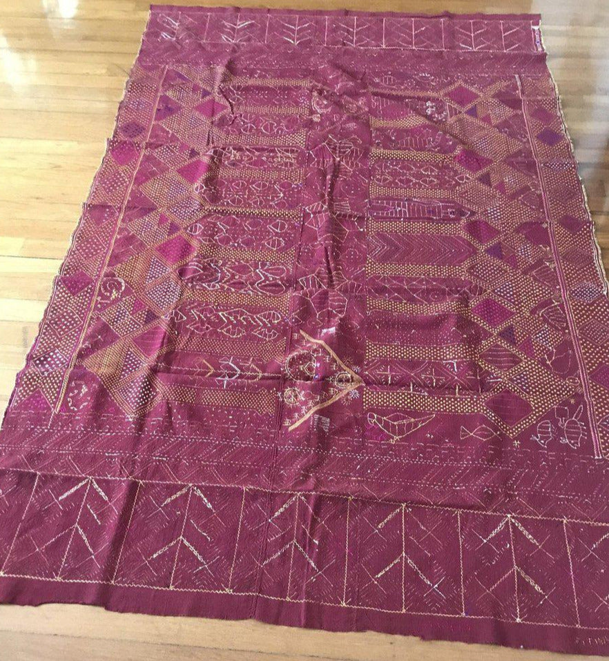 808 Antique Darshan Dwar Phulkari Bagh Textile - Wedding Scene-WOVENSOULS-Antique-Vintage-Textiles-Art-Decor