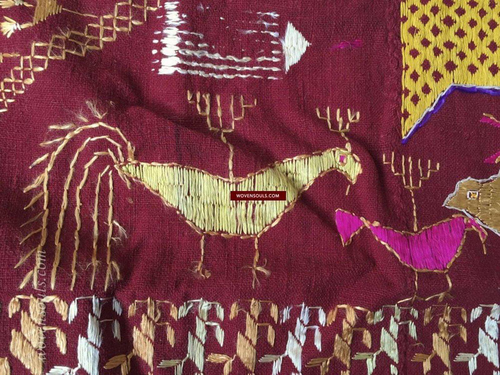 808 Antique Darshan Dwar Phulkari Bagh Textile - Wedding Scene-WOVENSOULS-Antique-Vintage-Textiles-Art-Decor