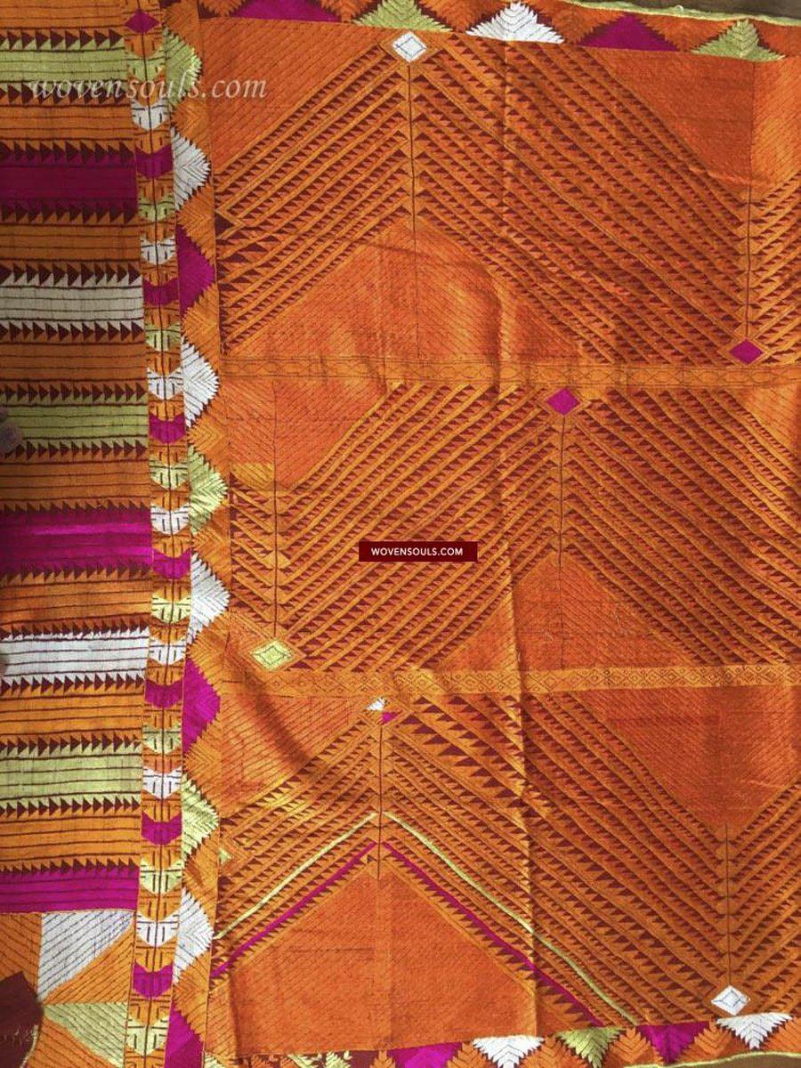 821 SOLD Bagh Phulkari depicting the Rivers of Punjab-WOVENSOULS-Antique-Vintage-Textiles-Art-Decor