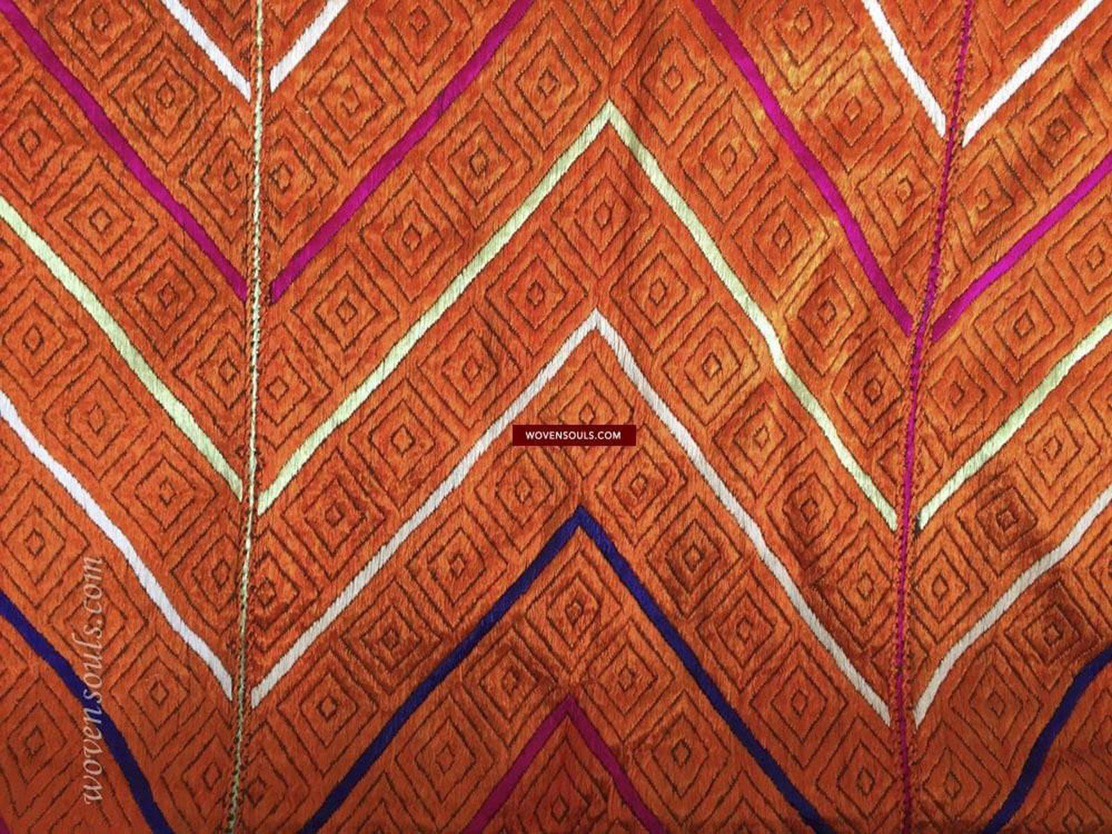 822 Phulkari Bagh - Unusual Pattern-WOVENSOULS-Antique-Vintage-Textiles-Art-Decor