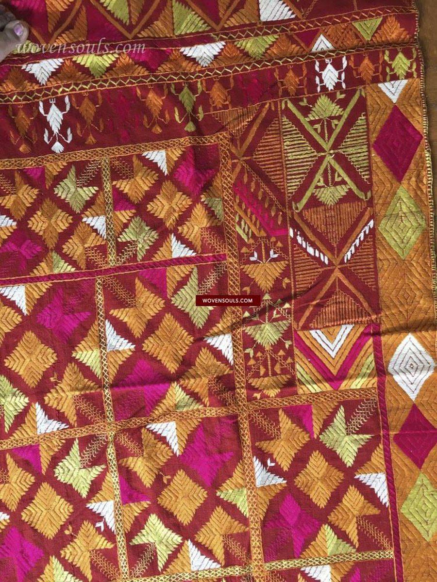 826 Phulkari Bagh with superb Nazar Butti-WOVENSOULS-Antique-Vintage-Textiles-Art-Decor