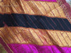 828 Unusual Striking Bagh Phulkari with Stripes-WOVENSOULS-Antique-Vintage-Textiles-Art-Decor