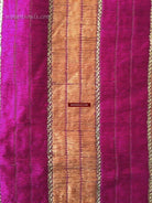 828 Unusual Striking Bagh Phulkari with Stripes-WOVENSOULS-Antique-Vintage-Textiles-Art-Decor