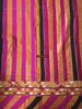 828 Unusual Striking Bagh Phulkari with Stripes-WOVENSOULS-Antique-Vintage-Textiles-Art-Decor