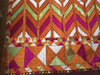 829 Lehariya Bagh Phulkari Silk Floss Embroidery Shawl from Punjab-WOVENSOULS-Antique-Vintage-Textiles-Art-Decor