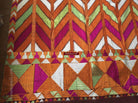 829 Lehariya Bagh Phulkari Silk Floss Embroidery Shawl from Punjab-WOVENSOULS-Antique-Vintage-Textiles-Art-Decor