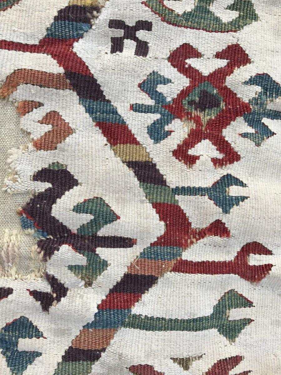 832 Pair of Antique Anatolian Kilim Mounted Fragments - Gorgeous White Borders - Gallery-2-WOVENSOULS-Antique-Vintage-Textiles-Art-Decor