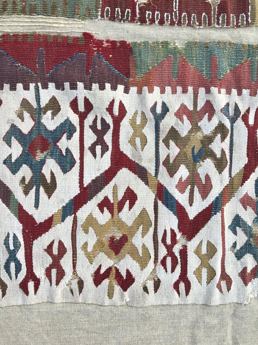 832 Pair of Antique Anatolian Kilim Mounted Fragments - Gorgeous White Borders - Gallery-2-WOVENSOULS-Antique-Vintage-Textiles-Art-Decor