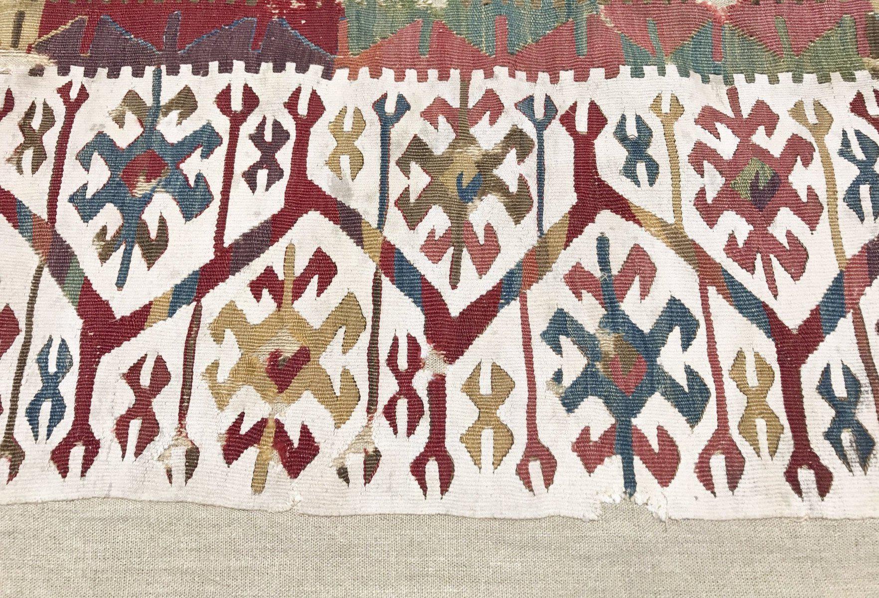 832 Pair of Antique Anatolian Kilim Mounted Fragments - Gorgeous White Borders - Gallery-2-WOVENSOULS-Antique-Vintage-Textiles-Art-Decor