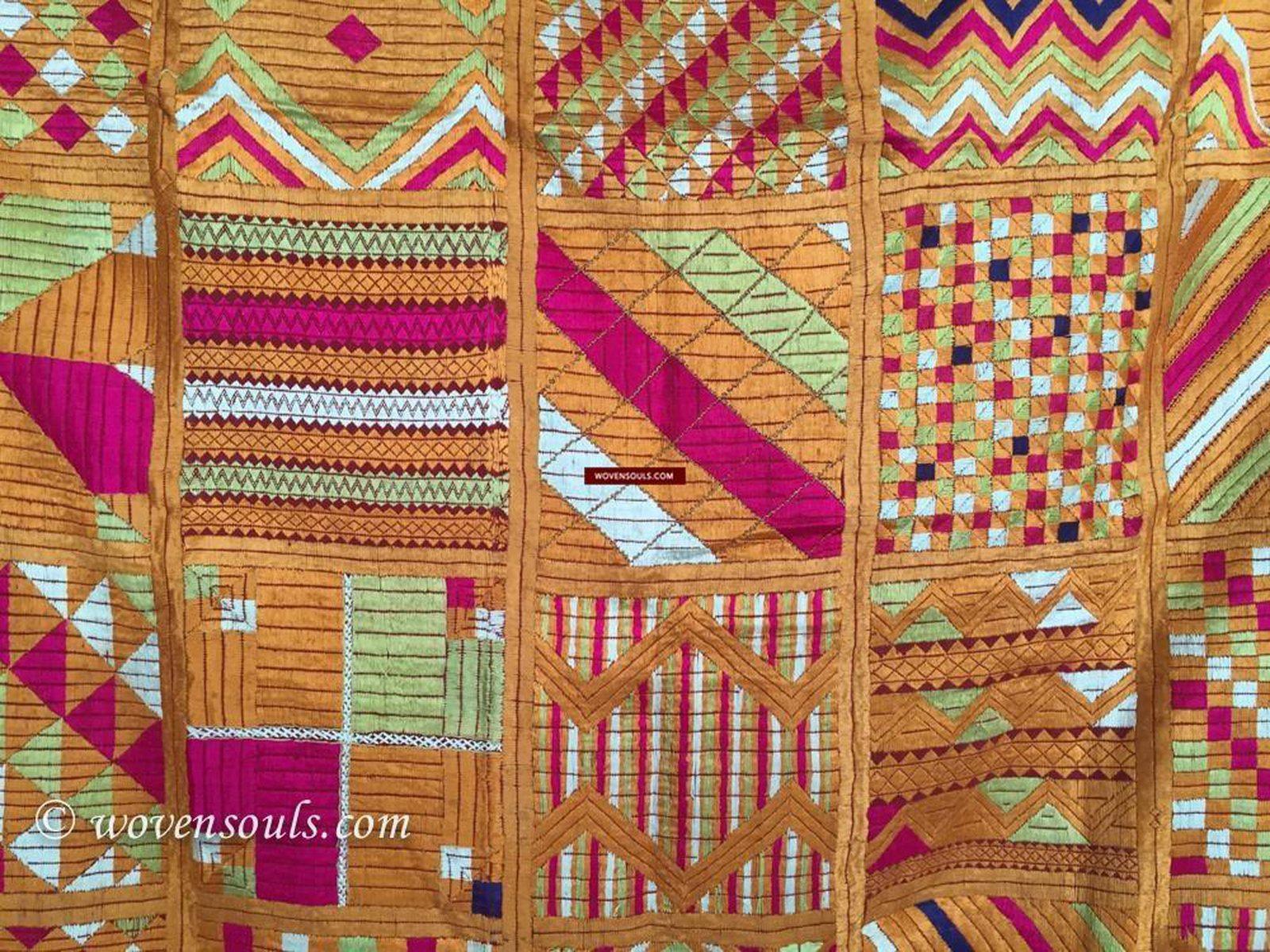 835 Rare Bawan Bagh Phulkari Textile-WOVENSOULS-Antique-Vintage-Textiles-Art-Decor