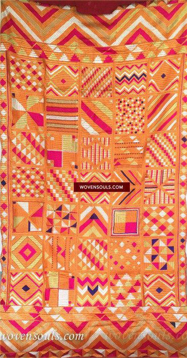 835 Rare Bawan Bagh Phulkari Textile-WOVENSOULS-Antique-Vintage-Textiles-Art-Decor