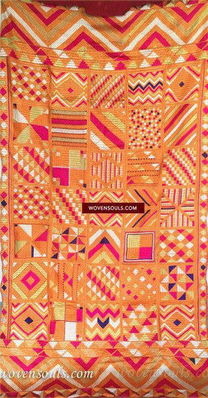 835 Rare Bawan Bagh Phulkari Textile-WOVENSOULS-Antique-Vintage-Textiles-Art-Decor