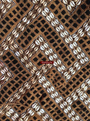 842 Rare Antique Kuba Ceremonial Raffia Jacket with Cowrie Shells-WOVENSOULS-Antique-Vintage-Textiles-Art-Decor