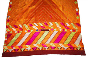843 SOLD Golden Vari da Bagh Phulkari Textile-WOVENSOULS-Antique-Vintage-Textiles-Art-Decor