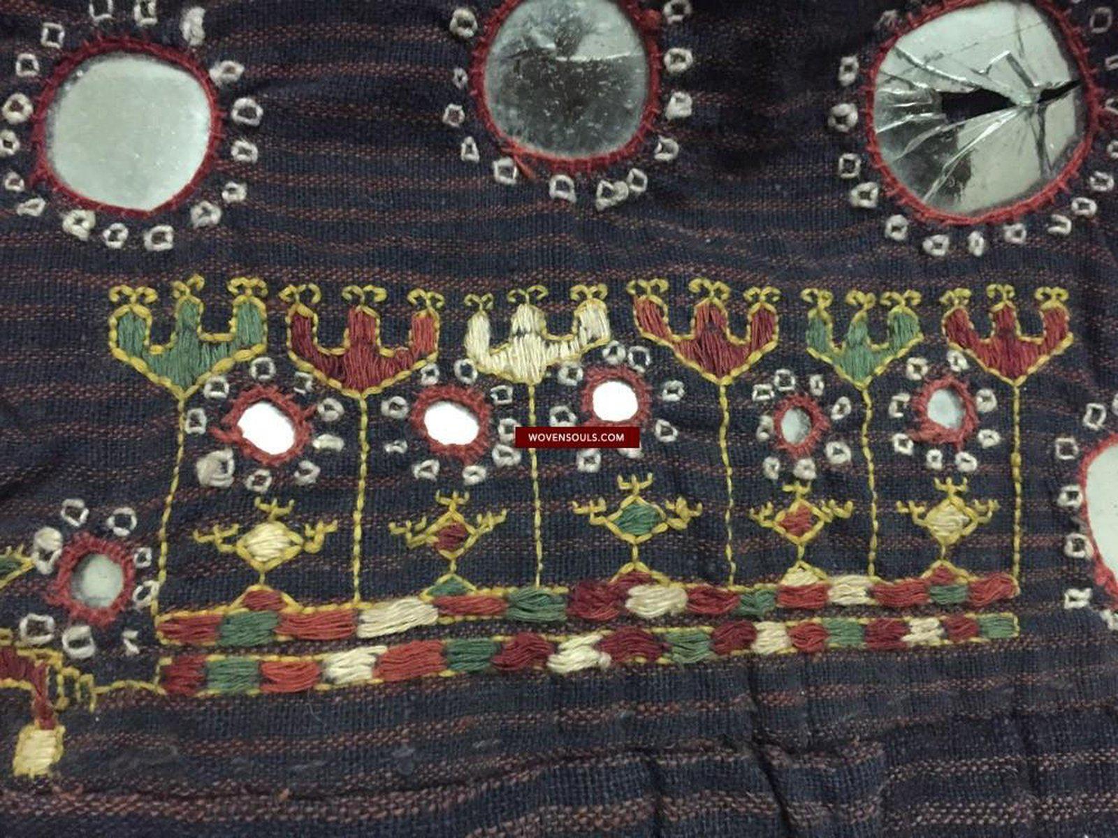 847 Old Bishnoi Woven Skirt with Amazing Embroidered Motifs-WOVENSOULS-Antique-Vintage-Textiles-Art-Decor