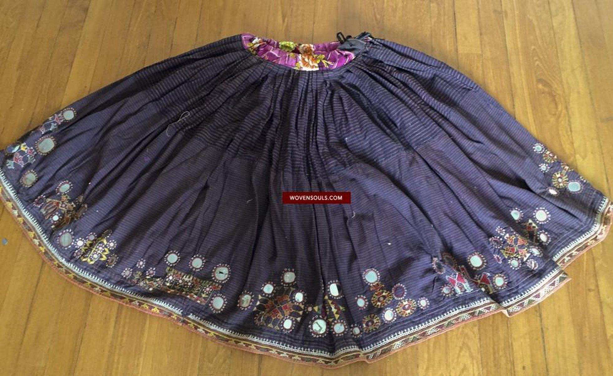 847 Old Bishnoi Woven Skirt with Amazing Embroidered Motifs-WOVENSOULS-Antique-Vintage-Textiles-Art-Decor