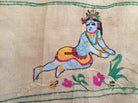 850 Rare Namawali Vrindavani Assam Vastra - Silk with Double Sided Embroidery-WOVENSOULS-Antique-Vintage-Textiles-Art-Decor