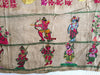 850 Rare Namawali Vrindavani Assam Vastra - Silk with Double Sided Embroidery-WOVENSOULS-Antique-Vintage-Textiles-Art-Decor