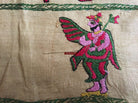 850 Rare Namawali Vrindavani Assam Vastra - Silk with Double Sided Embroidery-WOVENSOULS-Antique-Vintage-Textiles-Art-Decor