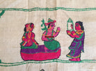 850 Rare Namawali Vrindavani Assam Vastra - Silk with Double Sided Embroidery-WOVENSOULS-Antique-Vintage-Textiles-Art-Decor