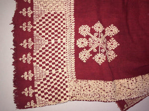 851 Old Double Sided Embroidery Shawl Rajasthan-WOVENSOULS-Antique-Vintage-Textiles-Art-Decor