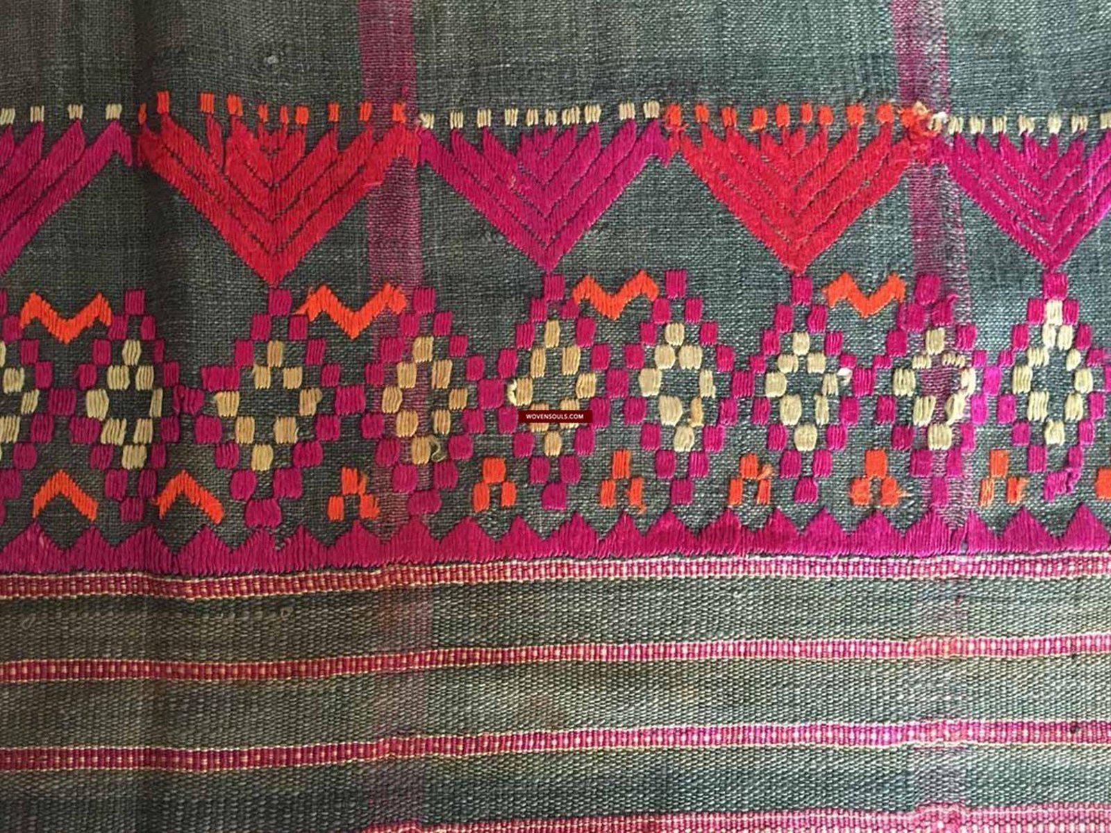 865 SOLD - Gorgeous Antique Waziri Shawl with Embroidery-WOVENSOULS-Antique-Vintage-Textiles-Art-Decor