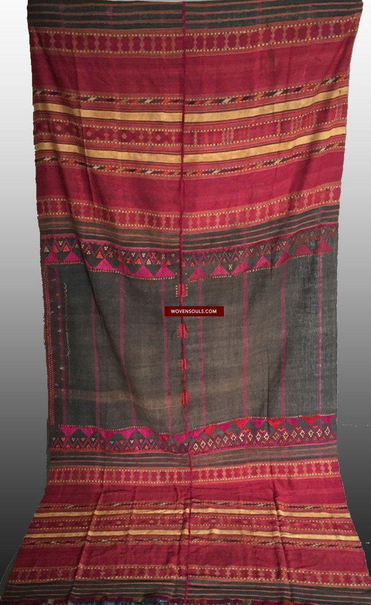 865 SOLD - Gorgeous Antique Waziri Shawl with Embroidery-WOVENSOULS-Antique-Vintage-Textiles-Art-Decor